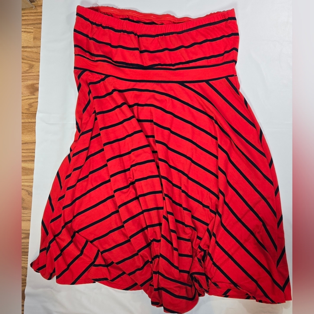 Torrid Strapless Dress Or Coverup Red And Black - Picture 3 of 3